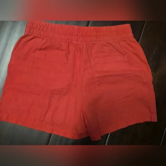 Gap Mid Rise Easy Linen-Blend Pull-On Shorts with ties, front & back pockets XS - Picture 4 of 7